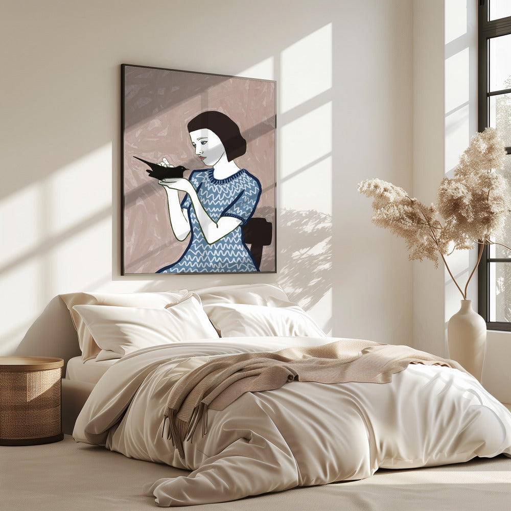 Bird lady sitting | Poster