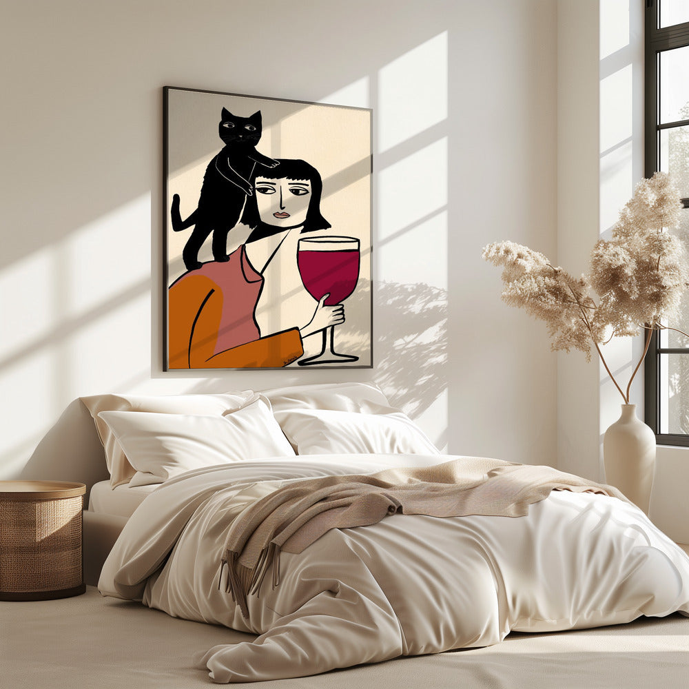 Wine and cat lover | Poster