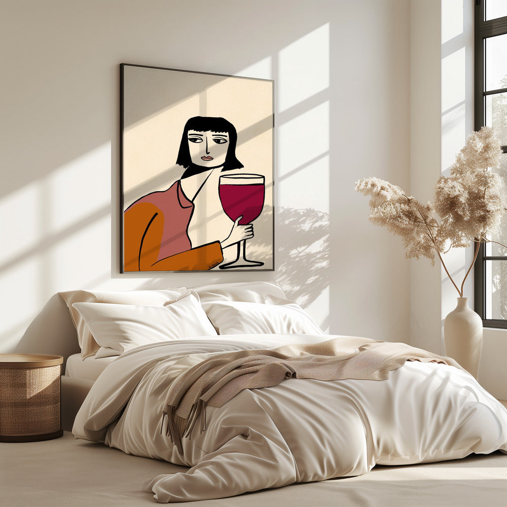 Ladying drinking wine | Poster