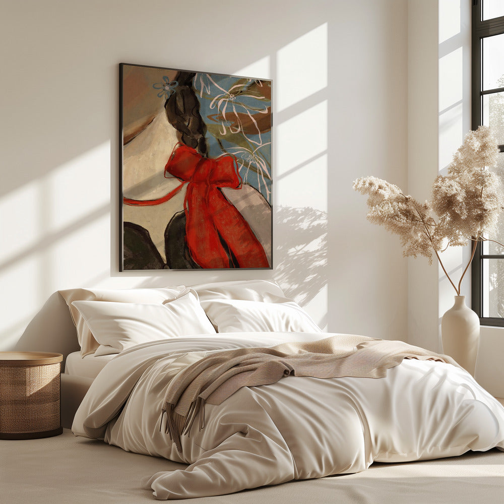 Scarlet Bow Elegance | Poster