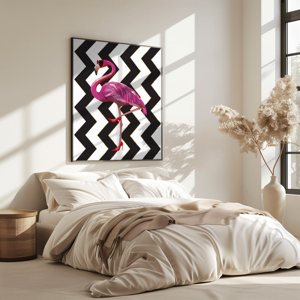 Flamingo heels Zigzag | Poster