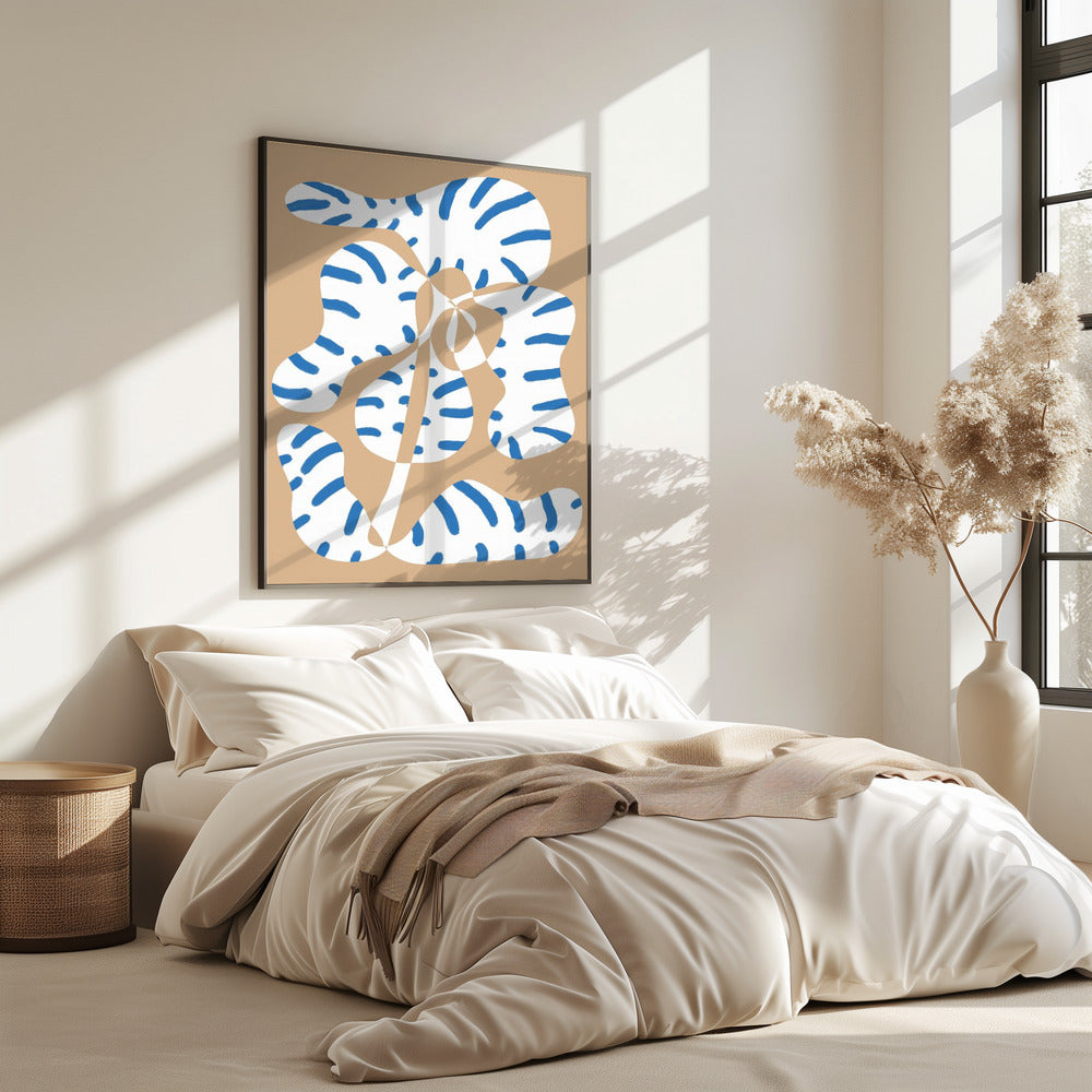 Abstract Shapes Flower Tiger print | Poster