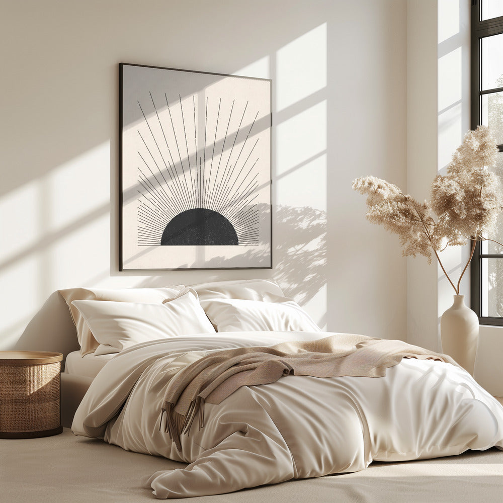 Woodblock The sun Illustration | Poster