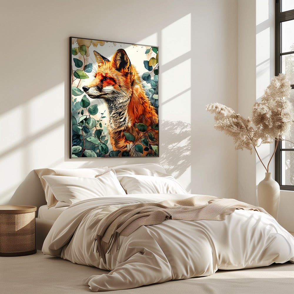 Animal watercolor art Fox 10 | Poster