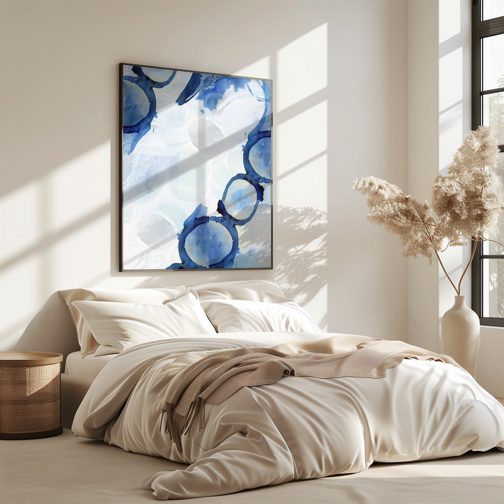 Blue Abstract Swirls 3 | Poster