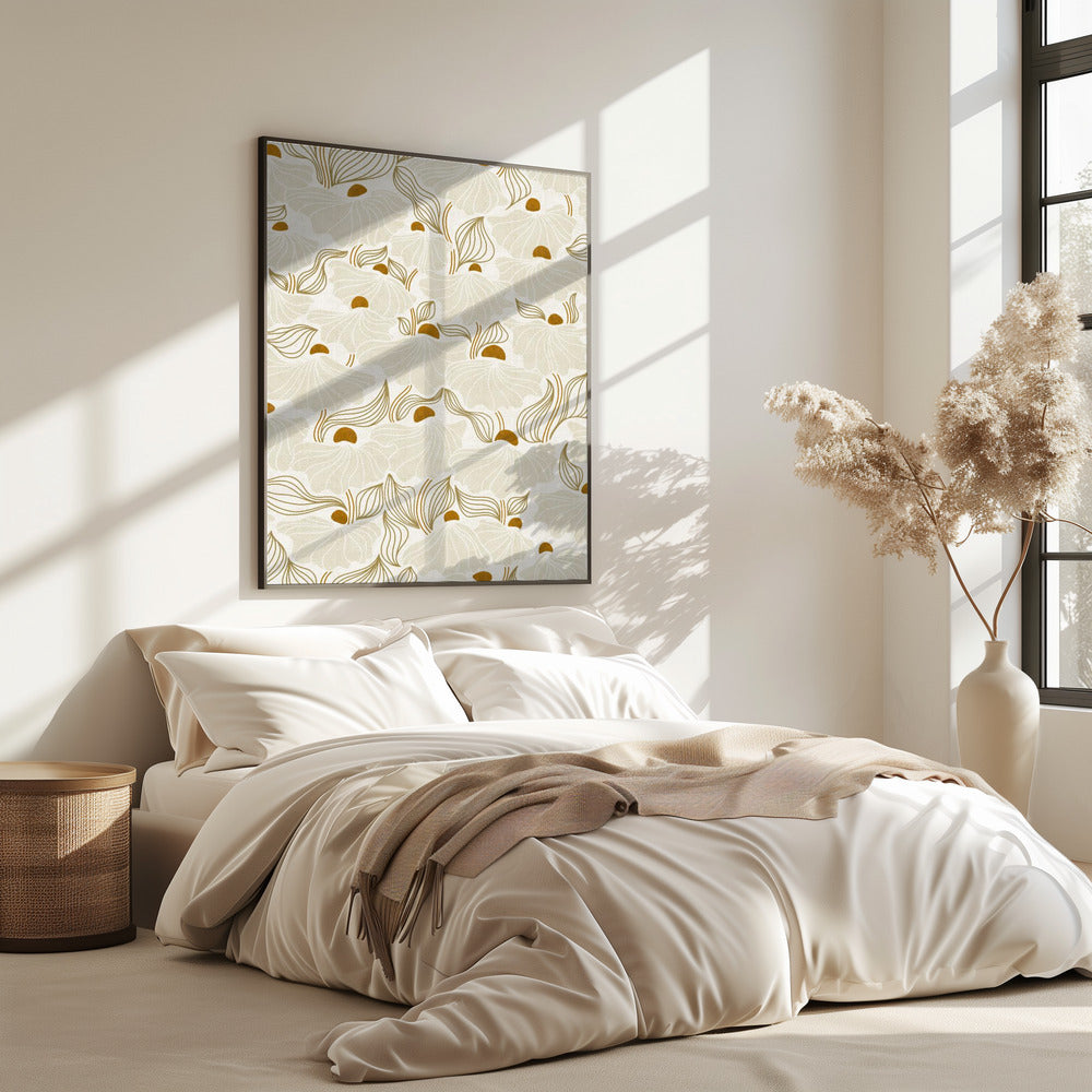 calming essentials Natural flow meadow ivory pattern | Poster