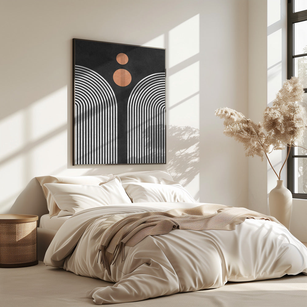 Circles on black background 3 | Poster