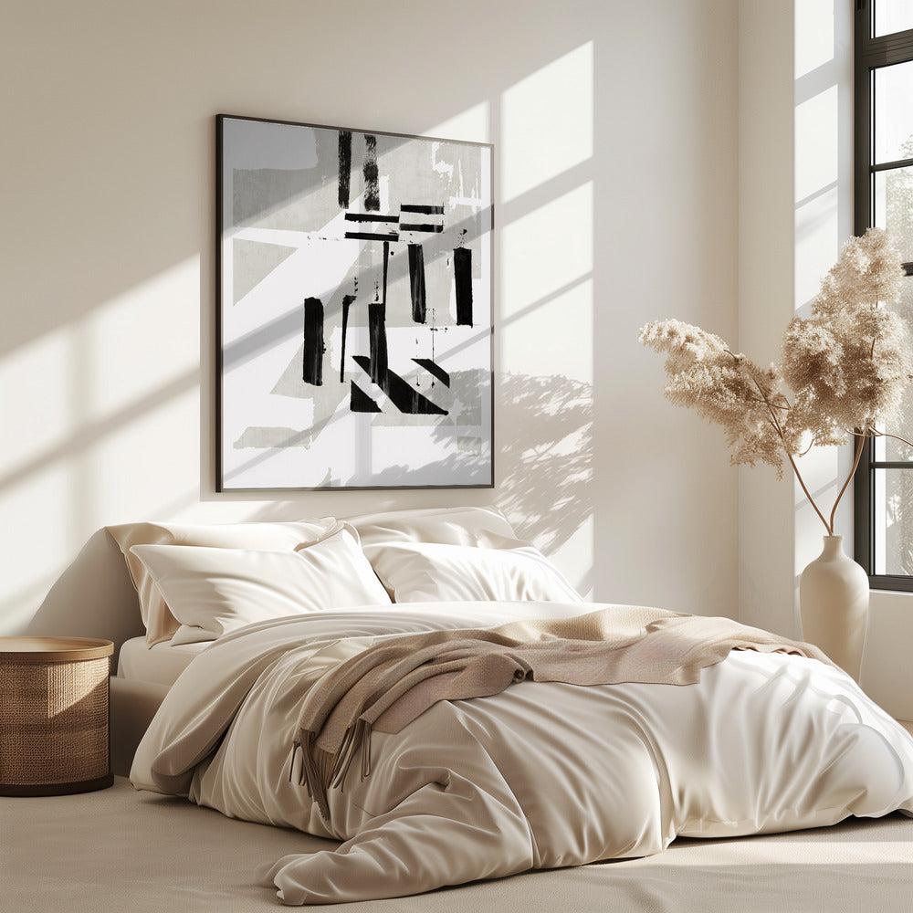 Grey &amp; Black Art Print No 1 | Poster