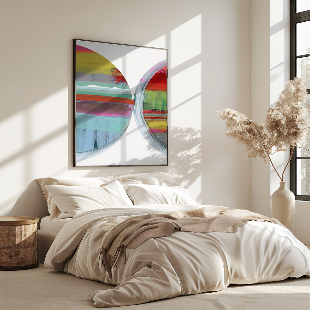 Abstract Stripes &amp; Circles No 2 | Poster