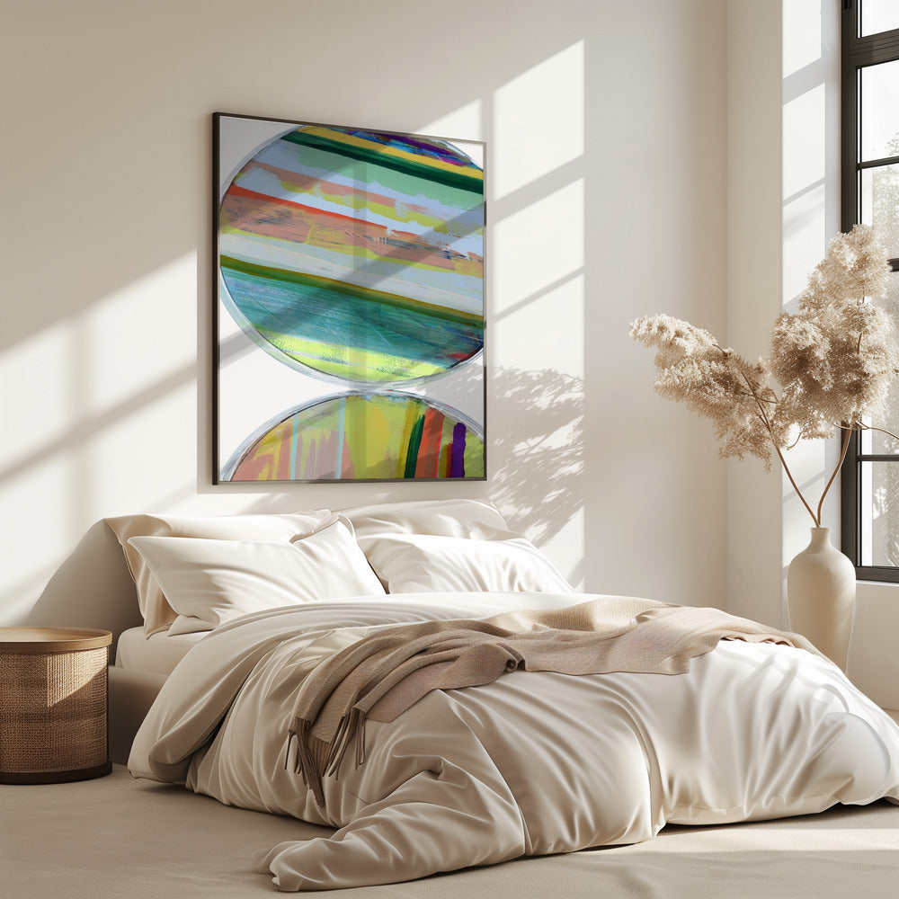 Abstract Stripes &amp; Circles No 1 | Poster