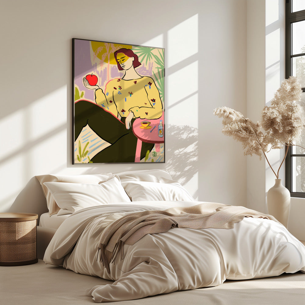 Woman With Apple | Poster