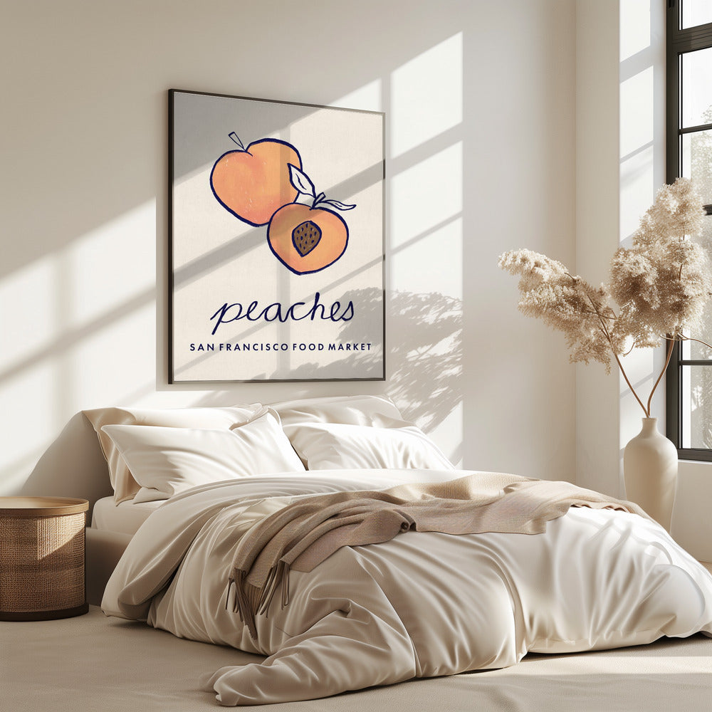 Food Art - Peaches San Francisco Food Market | Poster