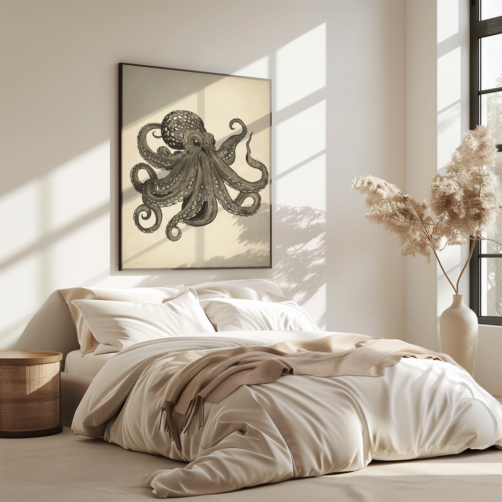 Octopus vintage handpainted | Poster