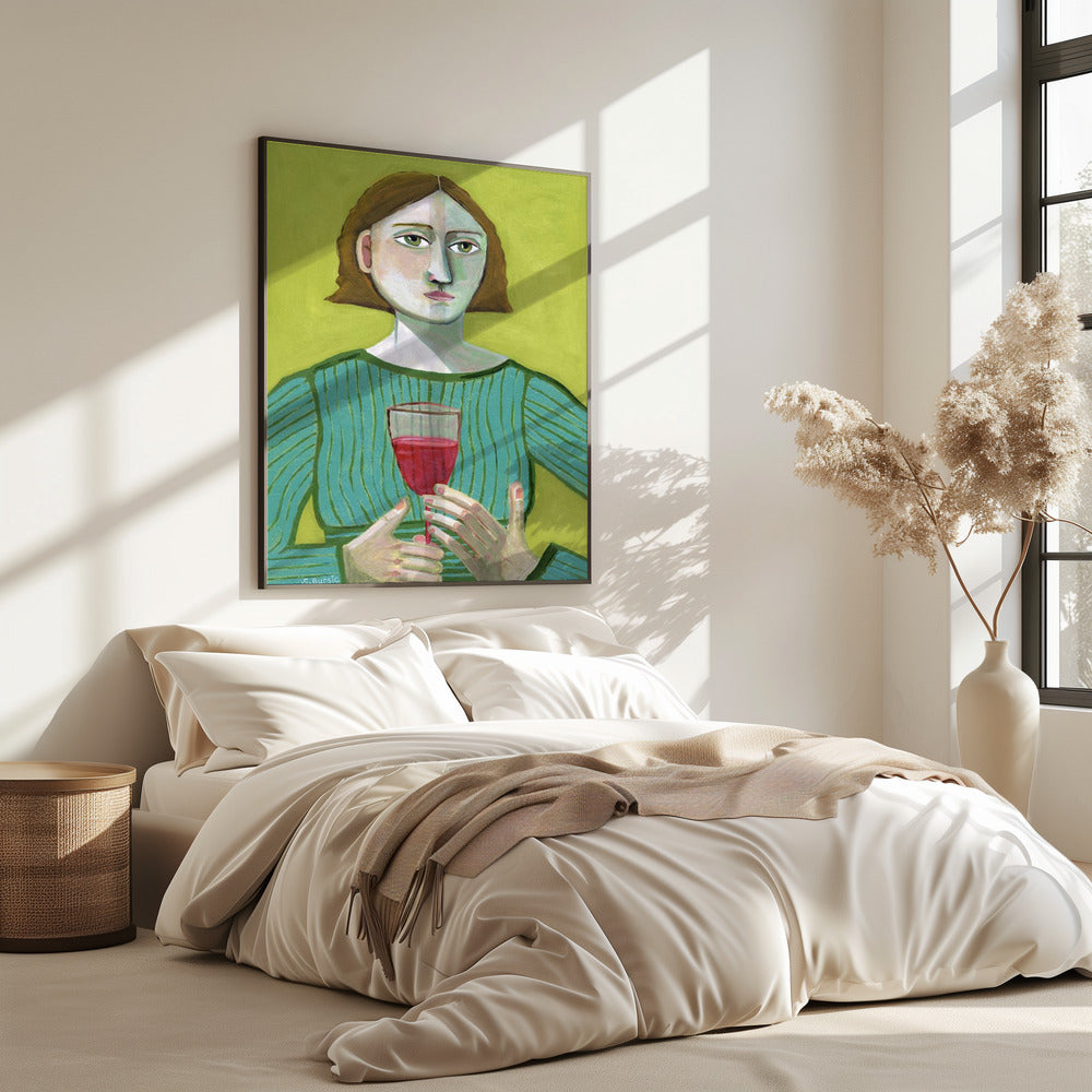 Lady with Red Wine | Poster