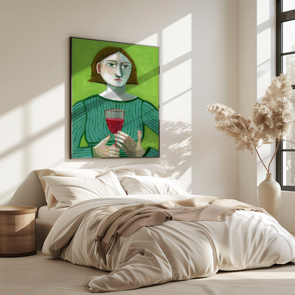 Lady with Red Wine | Poster