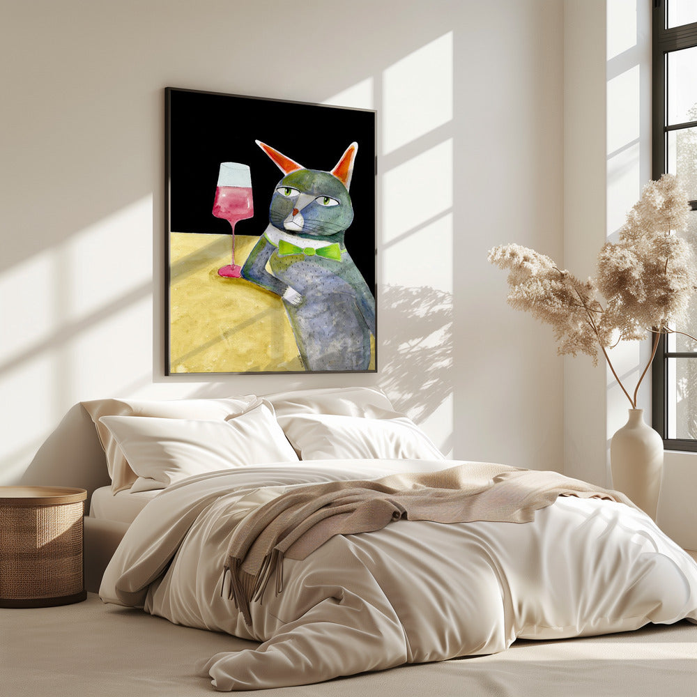 Bar Cat with Bow Tie | Poster