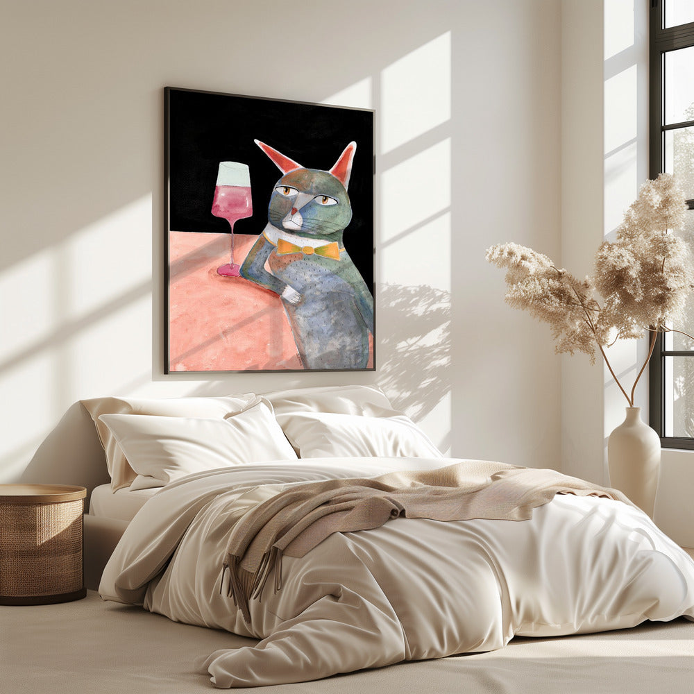 Bar Cat with Bow Tie | Poster