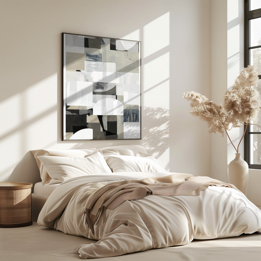 Abstract Mocha Black White Composition No. 2 | Poster