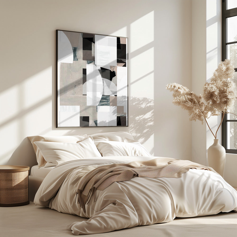 Abstract Mocha Black White Composition No. 1 | Poster