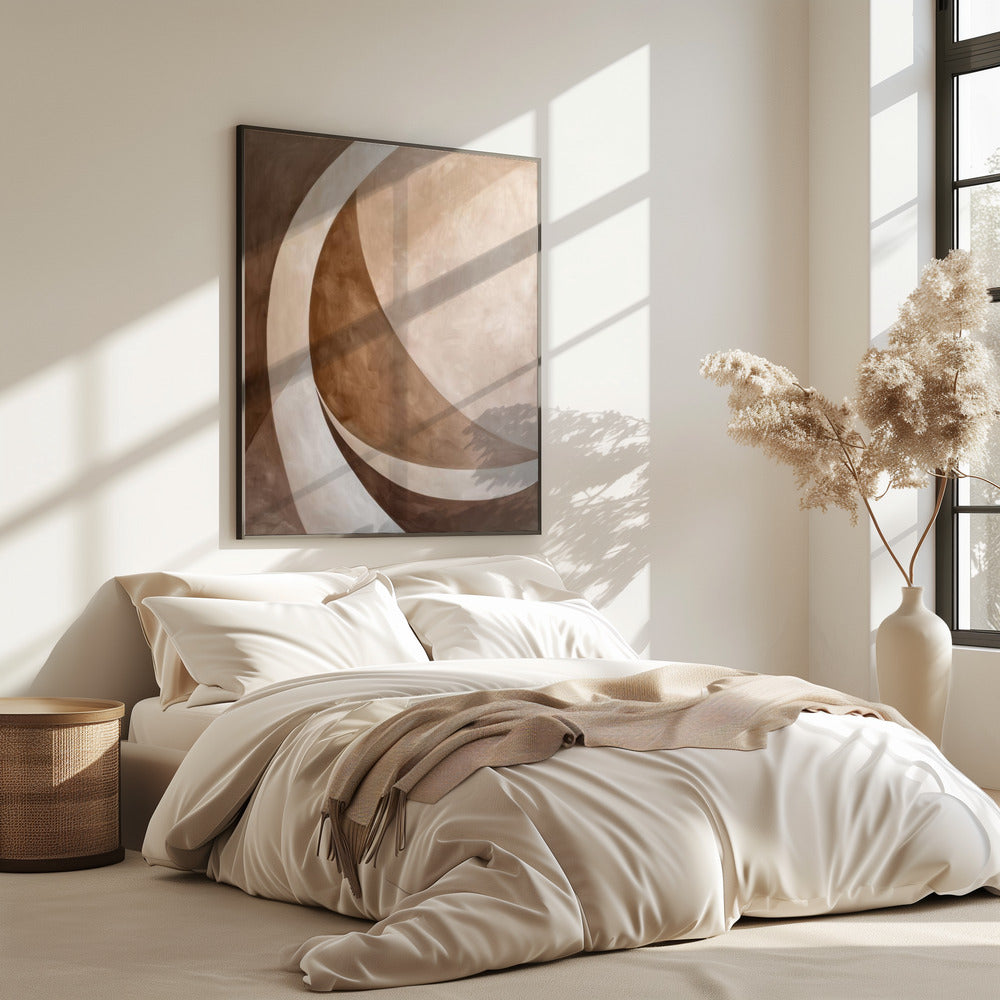 Abstract Art Beige Brown Geo Abstract | Poster