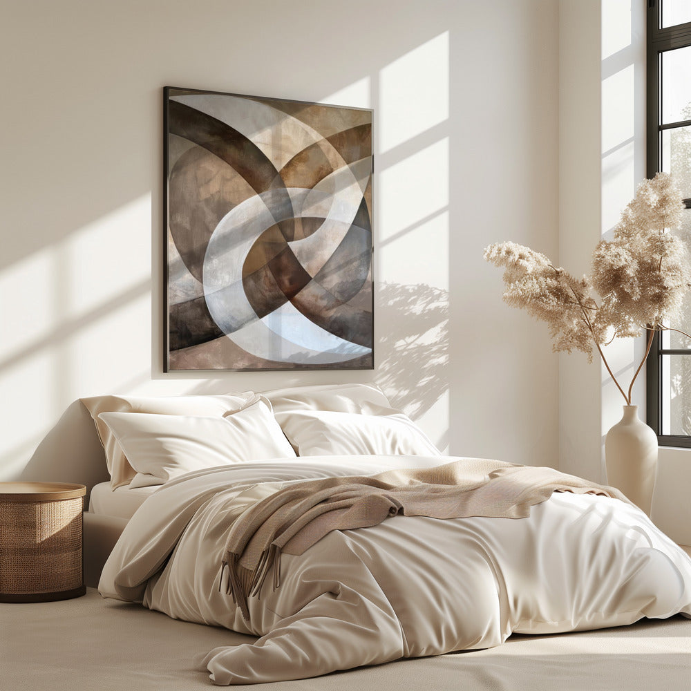 Abstract Art Beige Brown Geo Abstract | Poster