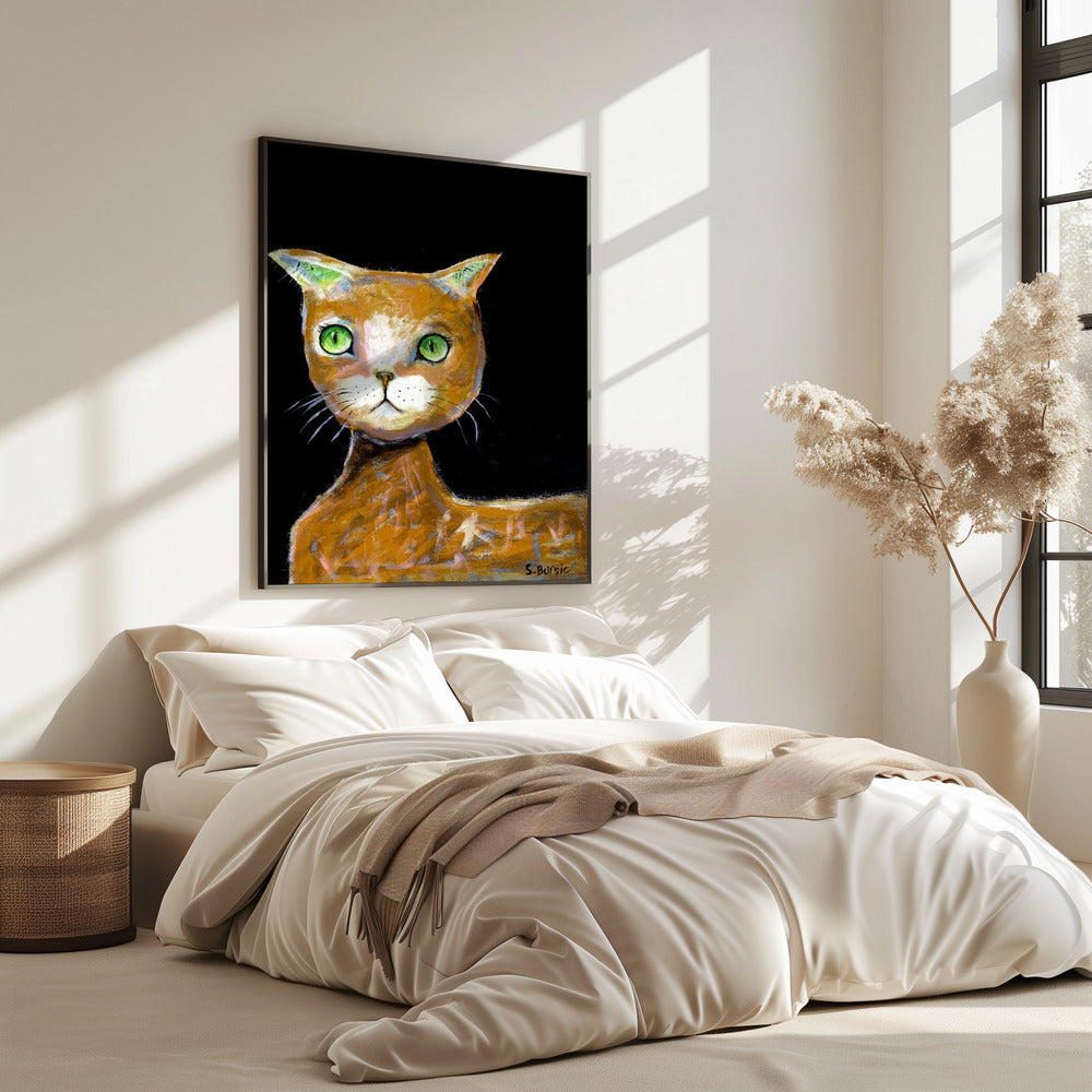 The Brown Big Eyed Cat | Poster