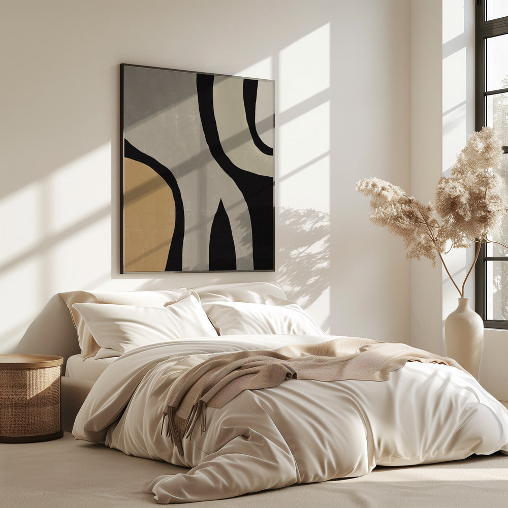 Minimalist Grey Abstract Flow | Poster