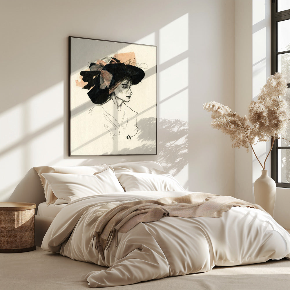 Woman In A Large Hat | Poster