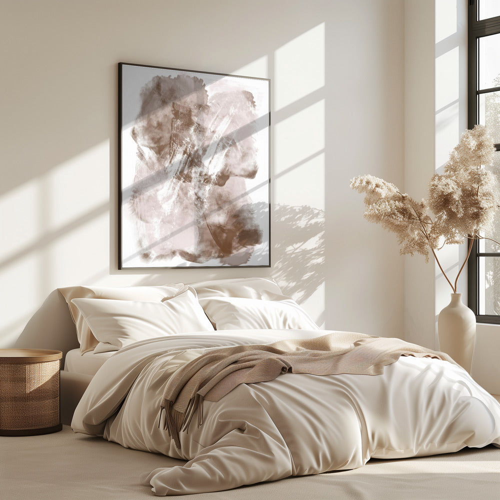 Abstract Artwork With Soft Beige And Brown Tones | Poster