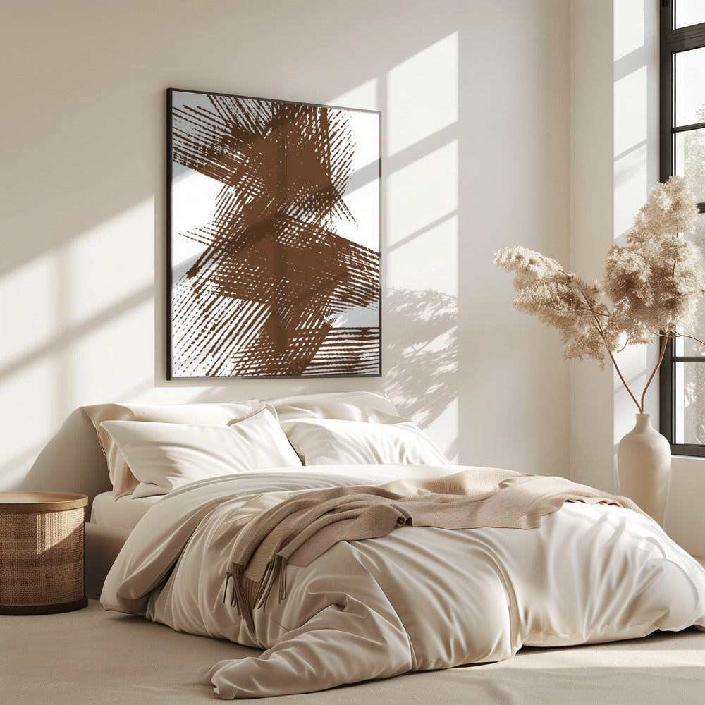 Abstract Brown Intersecting Lines | Poster