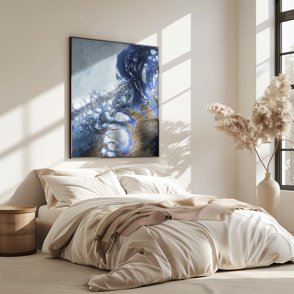 Zen Art &#039;Ocean Wave Waltz  2&#039; - Watercolor waves | Poster