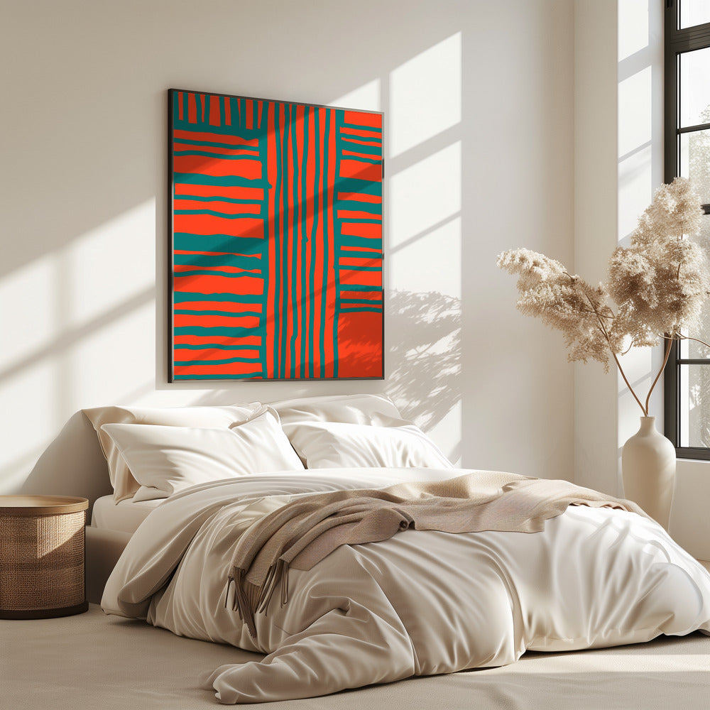 Turquoise &amp; Coral Abstraction 4 | Poster