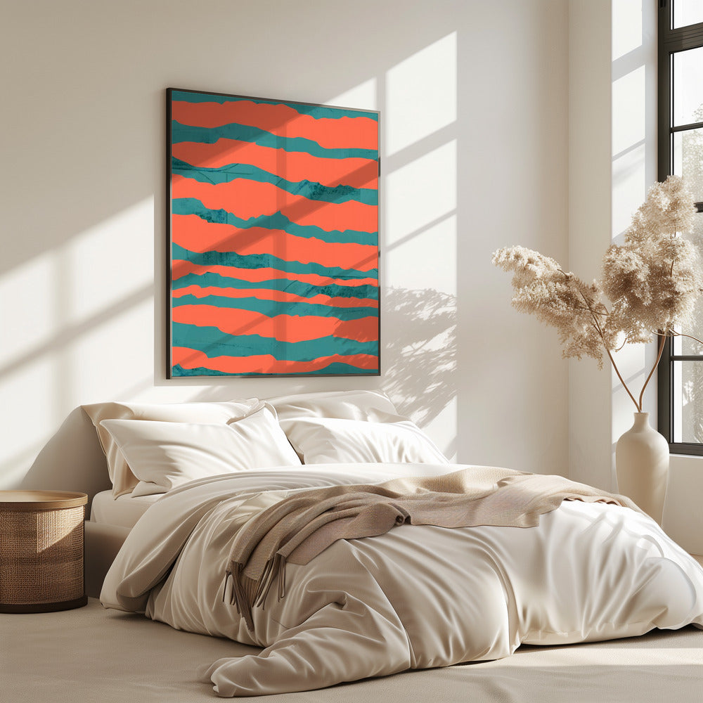 Turquoise &amp; Coral Abstraction 3 | Poster