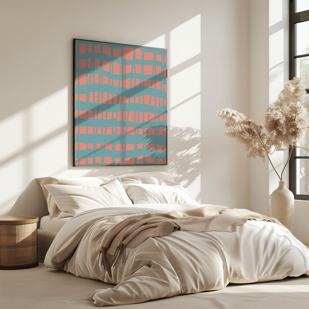 Turquoise &amp; Coral Abstraction 5 | Poster