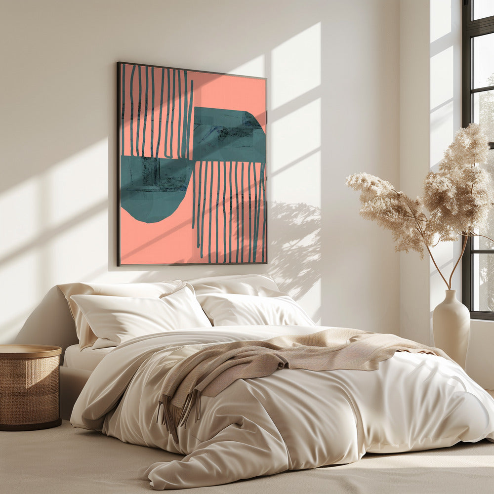 Turquoise &amp; Coral Abstraction 6 | Poster