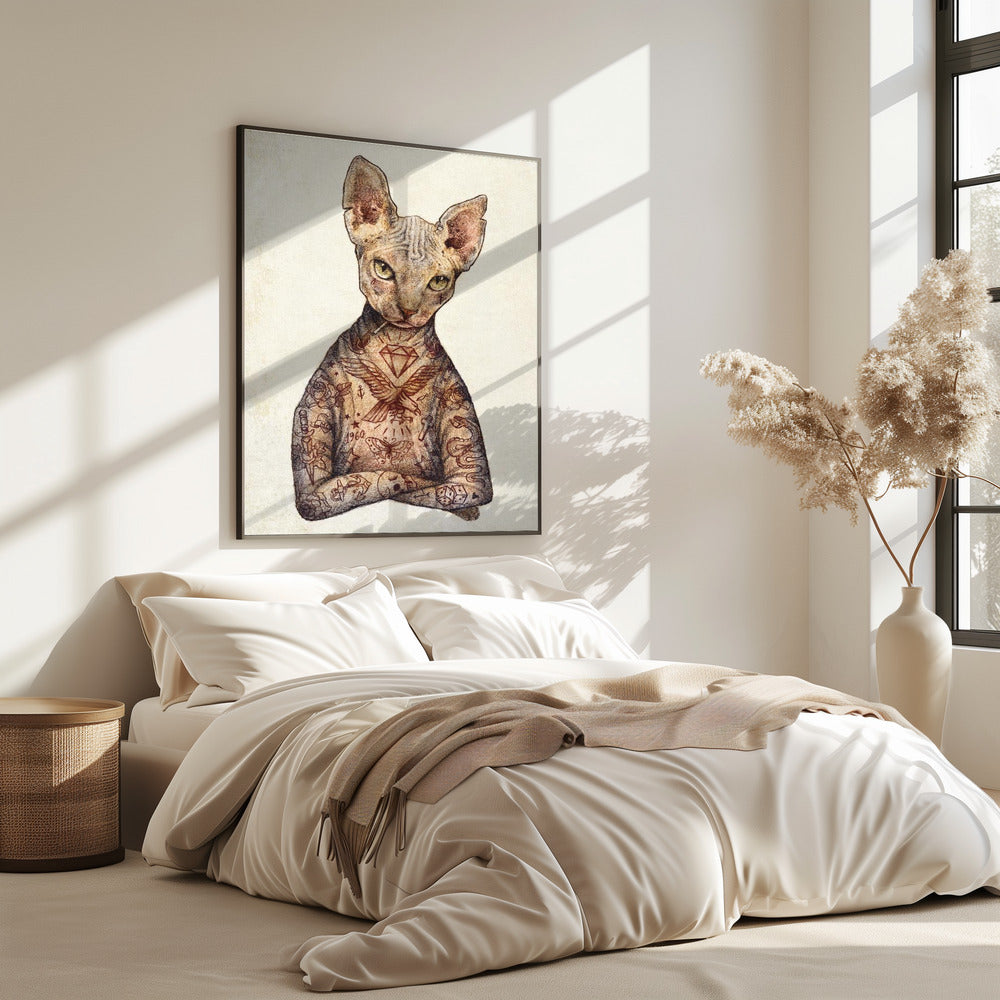 Stylish Tattoo Cat | Poster