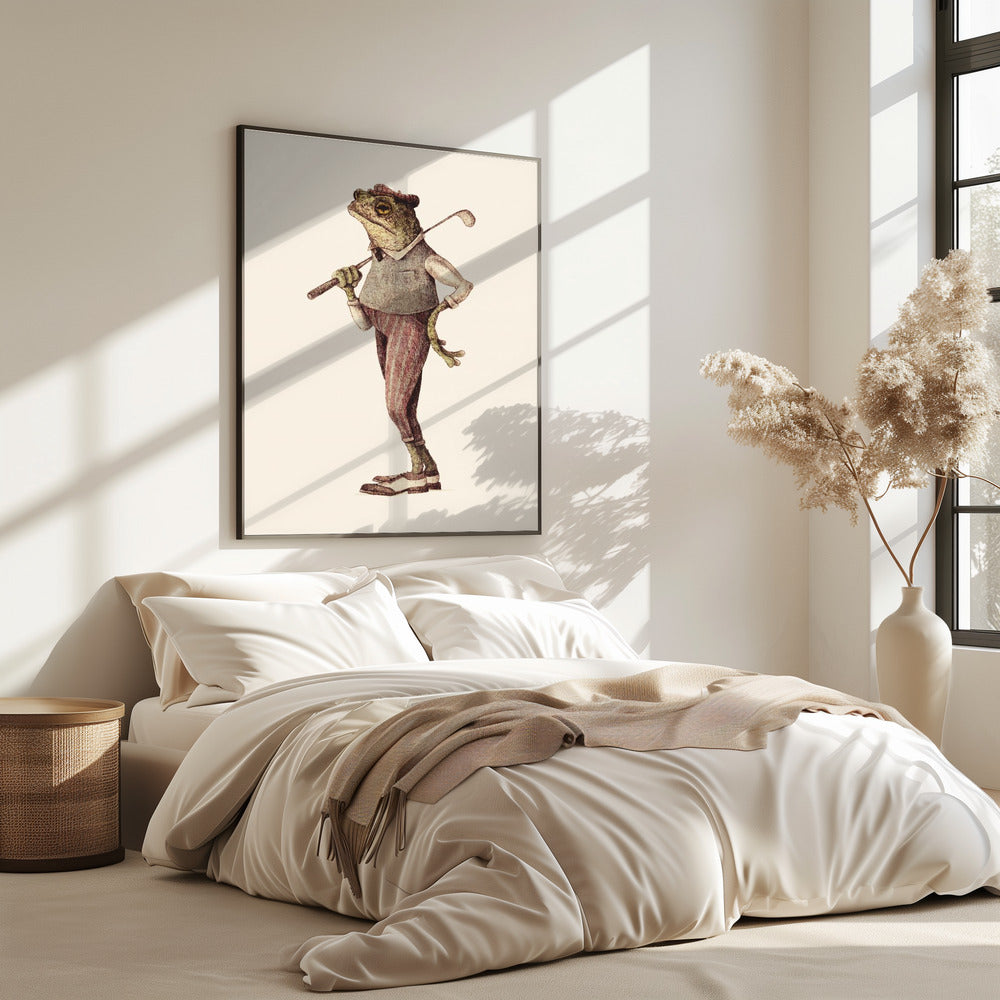 Frog In Vintage Golf Attire | Poster