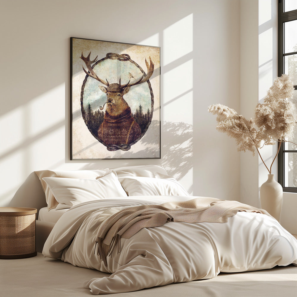 Deer Dressed In Cozy Attire | Poster