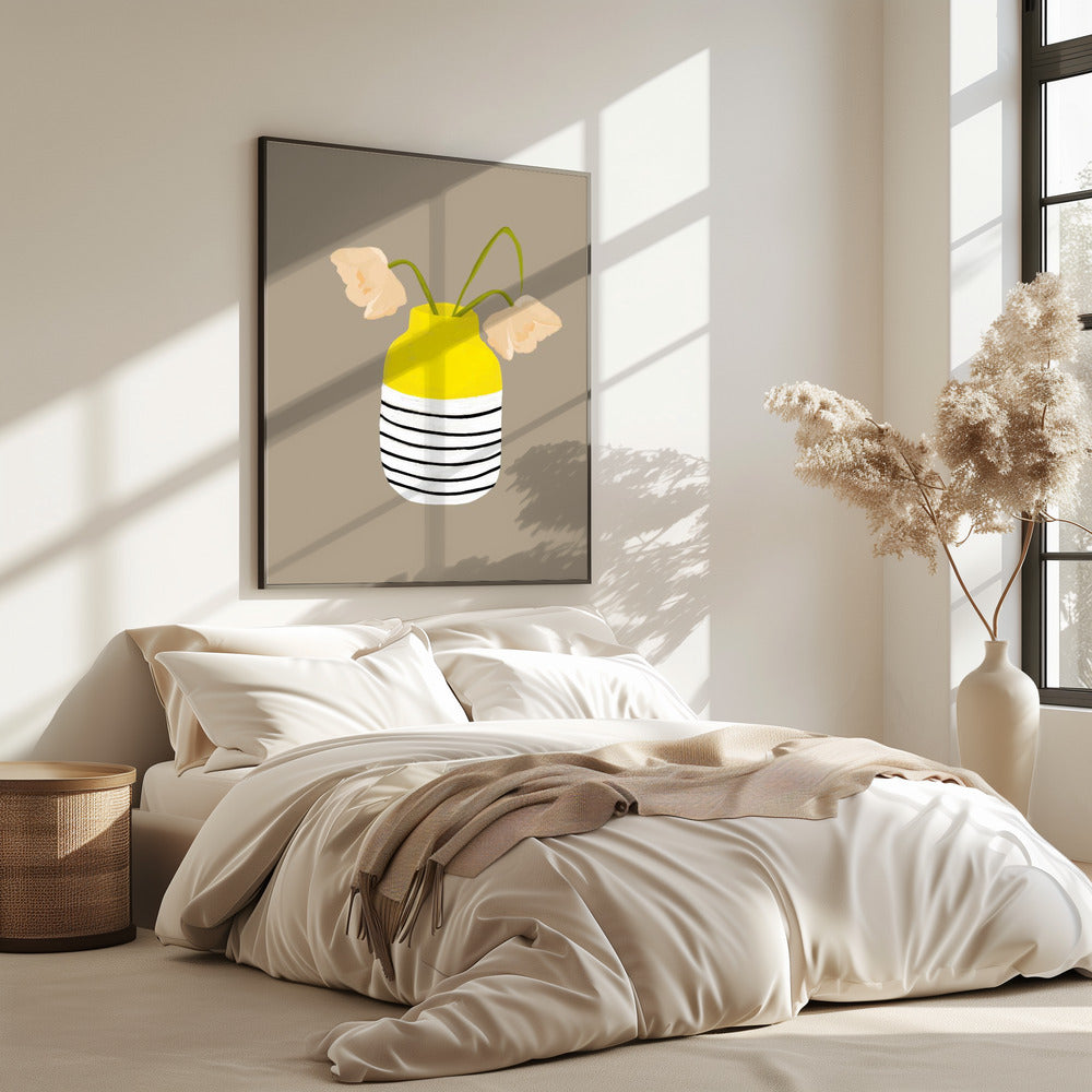 Striped Vase Blooms | Poster