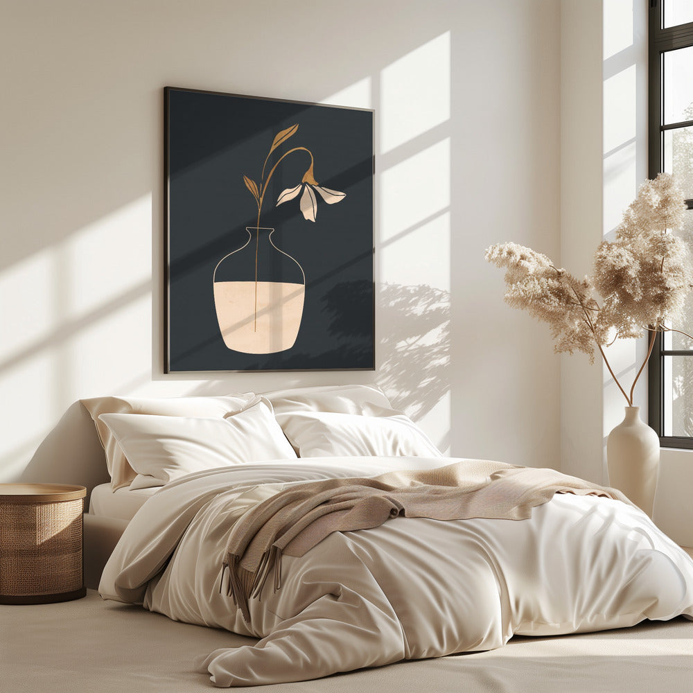 Minimal Abstract Art Vase Flower | Poster