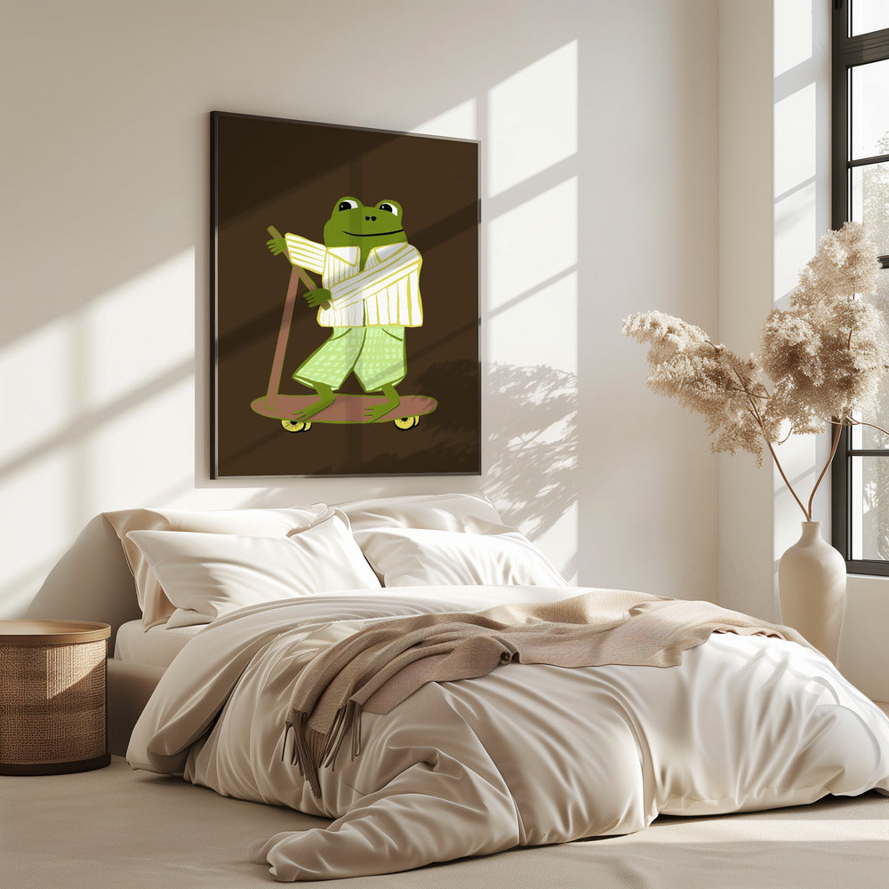 Frog on scooter | Poster