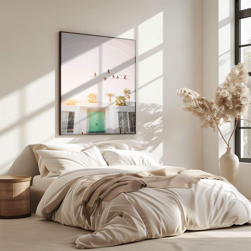 Flamingos In Palm Springs | Poster