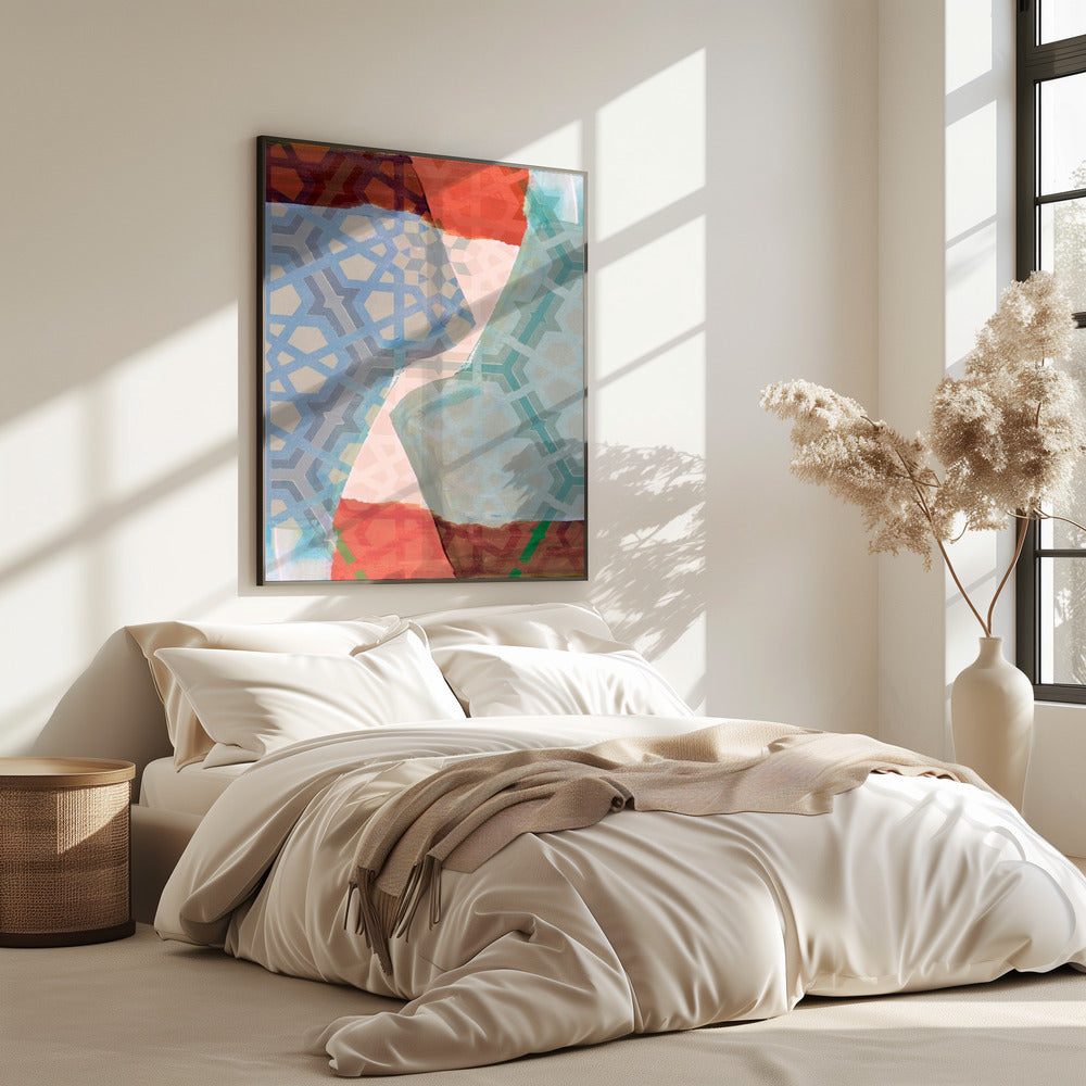 Overlapping Geometric Patterns in Soft Hues | Poster