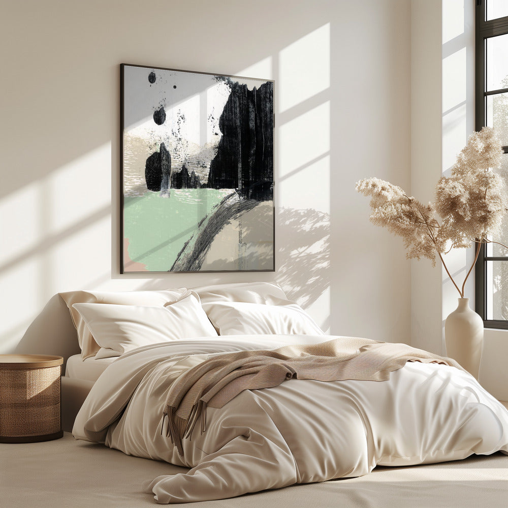 Dynamic Brushstrokes And Monochrome Contrasts | Poster