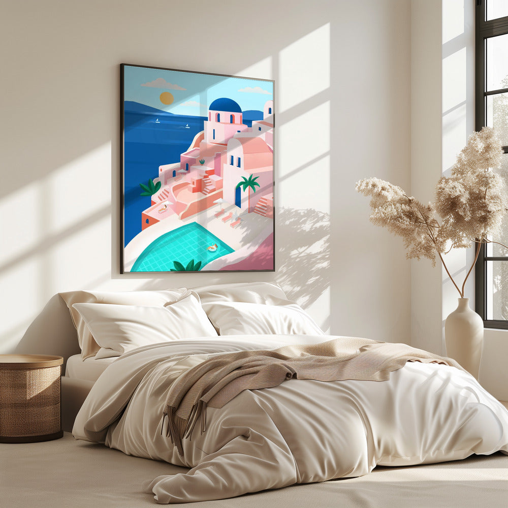 Tranquil Mediterranean Coastal Scene | Poster