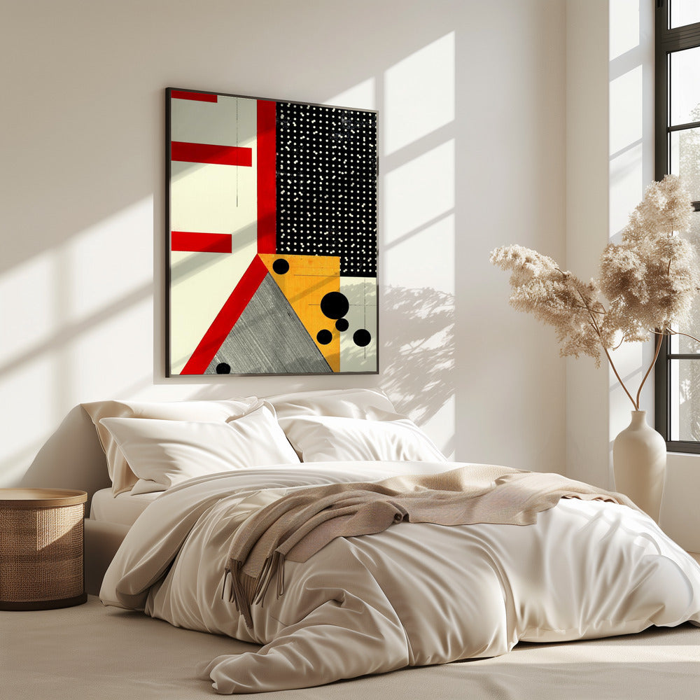 Bold Red Lines and Black Dots | Poster