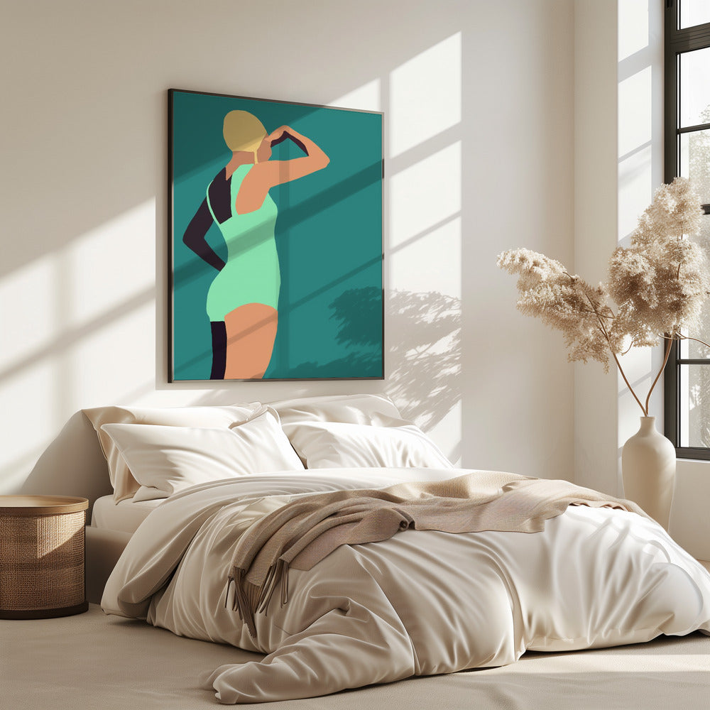 Vintage swimmer poster | Poster