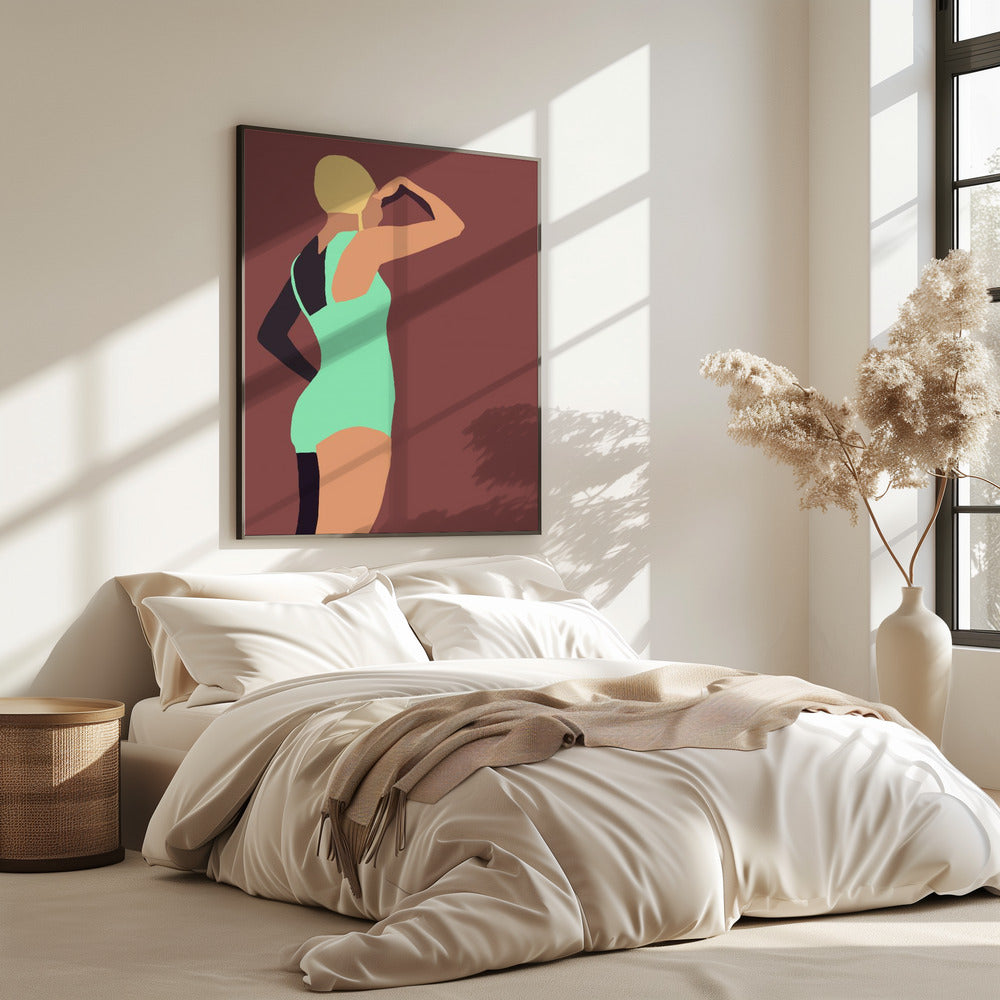 Vintage swimmer poster | Poster