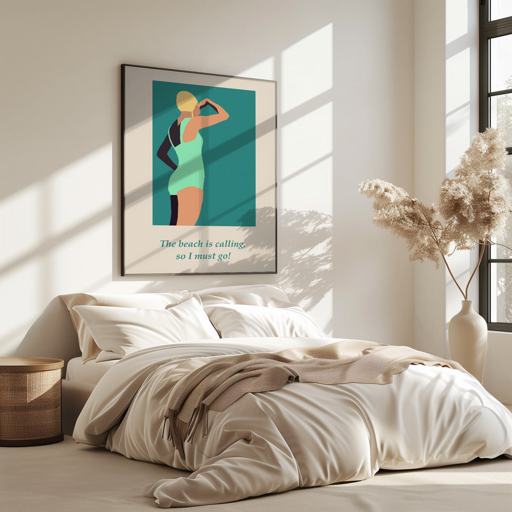 Vintage swimmer poster | Poster