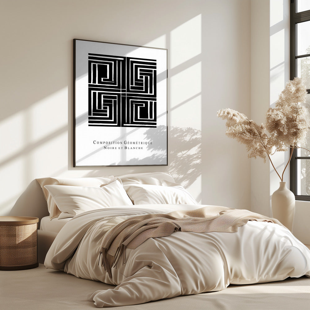 Composition GÃ©omÃ©trique Noire et Blanche | Poster